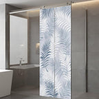 Window Privacy Film Frosted, Navy Blue Botanical Static Cling Door Window Covering, Summer Palm Leaves Foliage Tropical UV Blocking Windows Film for Office, Hotel, Bedroom, 29.5 x 78.7 Inches - Image 5
