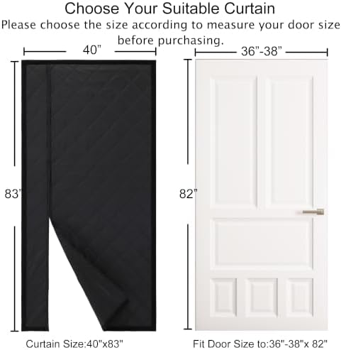 Reversible Magnetic Thermal Insulated Door Cover Curtain for Winter - Image 2