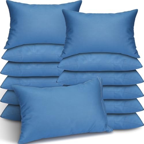 Kigley 12 Pack Mini Pillows for Daycare 9.1 x 13.8'' Small Travel Pillow Bulk Soft Breathable Cotton Pillow for Nap Travel Pet Neck Lumbar Purse Insert (Deep Blue) by Kigley