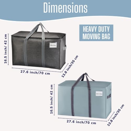 VENO 4 Pack Moving Bags (2 Black Heavy Duty Moving Bags + 2 Sky Blue Bags) - Image 2