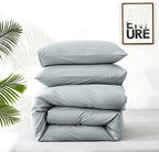 Luxlovery Blue Comforter Set King Dusty Blue Bedding Comforter Set Solid Bedding Set Breathable Blanket Quilts Modern Bedding Set for King Bed - Image 4