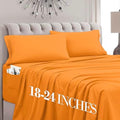 Mocassi Full Size 4-Piece Bed Sheet Set - 1800 Premium Hotel Quality Microfiber 18-24 Inches Extra Deep Pocket Fitted Sheet- Luxury Soft, Breathable, Wrinkle, and Fade Resistant, Orange by MocassiLuxuryBedding