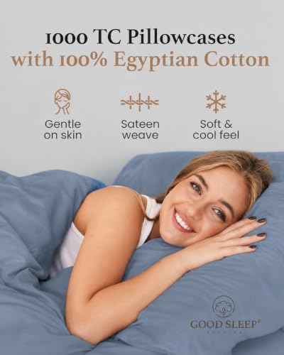1000 TC Standard Pillowcases Set of 4 100% Egyptian Cotton Pillow Cases - Image 5