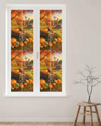 Window Privacy Film Frosted, Fall Pumpkins Reusable Static Cling Window Tints, Thanksgiving Farmhouse Harvest Maple Leaves Heat Control Windows Films for Offices, Balcony, 29.5 x 118 Inches - Image 2