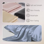 Gabire Mulberry Silk Pillow Cases Set of 2, Both Sides Real Silk Pillow Cover for Hair and Skin Cool Pillowcase Organic Silk Pillowcase 2 Pack with Hidden Zipper, Dusty Blue, Queen (20"×30") - Image 2