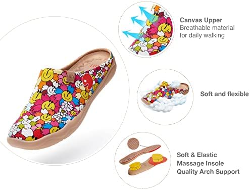UIN Slipper Woman Travel Art Painted Shoes Wide Toe Casual Home Slip On Mules Malaga - Image 6
