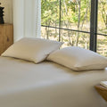 DOZ Pillowcase Set, 100% Viscose derived from Bamboo, Organically Grown, Buttery Soft, Silky, Breathable, Cooling, Oeko-TEX, High GSM, 2-Pack, Envelope Closure (King, Sand) by DOZ