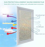 Window Privacy Film Static Cling, Sage Green Modern Striped Decorative Stained Glass Window Film for Floor-to-Ceiling Glass/Large Patio Doors, Grid Line Blocks Farmhouse 29.5 x 118 Inches - Image 7