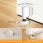 3 Pack Magnetic Door Stopper, Retractable Magnet Floor Door Stop with 0.4 in (10mm) Extension Base, Adhesive Door Magnetic Catch, Door Holder for Gaps Up to 1.4 in (35mm), White WT-3 - Image 2