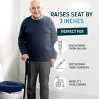 Lunderg Padded Toilet Seat Riser for Seniors - Adds 3 Inches. Universal Fit - Image 2