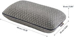 Memory Foam Travel Pillow with Washable Cover & Carry Bag – Compact, Soft & Breathable Neck Pillow for Airplane, Camping & Car (Gray- with Extra Gray Cotton Cover, 15.7x9.8x3.9 inches) - Image 2