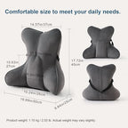 Lumbar Support Pillow (Pat. Pend) for Office Chair, Couch, Recliner & Car Seat, Ergonomic Back Support for Lower Back Comfort, with Adjustable Strap to Stay in Place, Steel Gray - Image 2