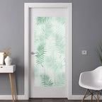 Window Privacy Film Frosted, Light Green Botanical Non-Adhesive Static Cling Window Tint, Summer Palm Leaves Foliage Tropical Insulated Windows Frosted Films for Living Room, 35.4 x 78.7 Inches - Image 3