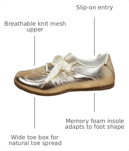 Women's Lace-up Fashion Ballerina Sneakers Dressy Ballet Flats Comfortable Tennis Walking Casual Shoes Fashion Lightweight Workout Athletic Low Top Glossy Round Toe Sports Dance Shoes - Image 3