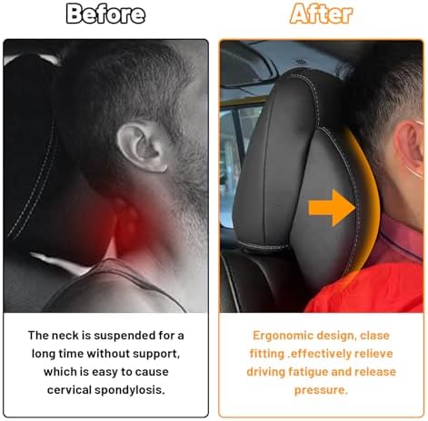 MAIKER OFF ROAD Neck Pillows Compatible with Jeep Wrangler JL 4 Door 2018-2024 Gladiator JT Softness Driver Front Seat Headrest Pillow 100% Memory Foam and Breathable Cover, Grey Side Rope, 1pc - Image 3
