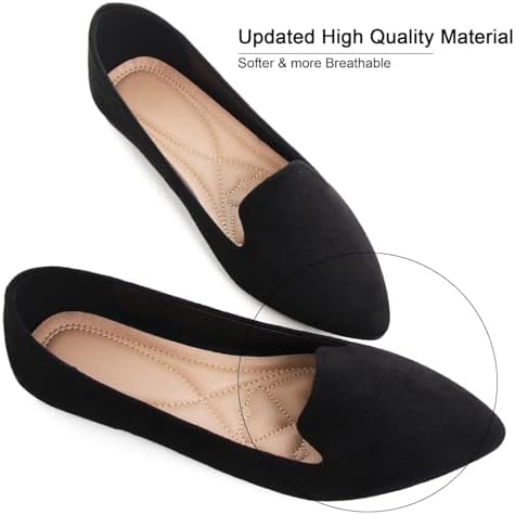 SAILING LU Women's Pointy Toe Ballets Flats PU Leather - Image 2