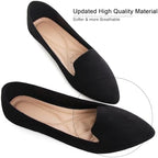 SAILING LU Women's Pointy Toe Ballets Flats PU Leather - Image 2