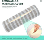 Bolster Pillow for Legs Firm Bedding Neck Roll Pillow Round Pillows Decorative Cylinder Decorative Pillow Lumbar Support Pillow Ghostwhite Stripe - Image 4