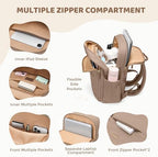 Hiking Travel Backpack for Women Casual Business Weekender Multilayer Laptop Bag,16 Inch,Champagne Brown - Image 2