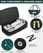 Travel Duffle Bag Weekender Bags: Duffel Bag with Shoe Compartment Carry On Overnight Bag with Wet Pocket Yoga Gym Bags Hospital Bags for Labor and Delivery 3 Pcs Set Black Green - Image 3
