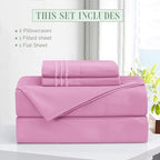 Elegant Comfort Luxury Soft 4-Piece 1500 Premium Hotel Quality Bed Sheet Set with Extra Deep Pockets 18-24 Inch, Wrinkle Free, Storage Pockets, Extra Deep Pocket 4PC Sheets, Twin XL, Light Pink - Image 3