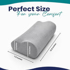 Memory Foam Headrest Pillow for Recliner – B-Shaped Neck Pillow with Stabilizer Strap, Soft Plush Fabric - Ultimate Neck Support and Pain Relief (Slate) - Image 2