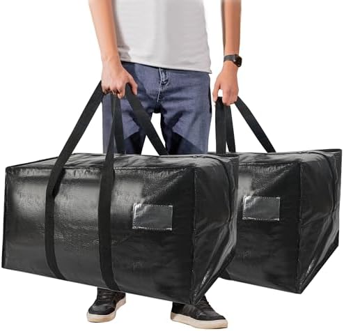 Heavy Duty Extra Large Moving Bags,69 Gallon Jumbo Packing Bags,Huge Moving Storage Bags with Strong Zippers & Carrying Handles,Reusable Big Moving Storage Bags for College Dorm Travel 2Pack - Image 2
