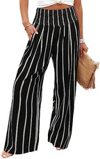 Angerella Womens Elastic High Waisted Palazzo Pants Casual Wide Leg Long Lounge Pant Trousers with Pocket by Angerella