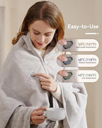 Cordless Heated Blanket with Battery Pack - Rechargeable Heated Shawl & Portable Heated Throw,Far-Infrared Heating,Wearable Blanket for Office,Travel,Car & Outdoor, Gift for People Who Are Always Cold - Image 3