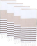 Turkish Beach Towels Set of 4 | Oversized, Quick Dry, Sand Free | 100% Cotton, Large 38x71 Towels for Beach, Pool, Travel | Ultra-Soft, Compact, and Absorbent | Latte/Brown by PADISHAHHOME