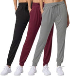 3 Pack Women's Joggers Sweatpants Lounge Pants Yoga Workout Pajama Pockets by RealEssentials