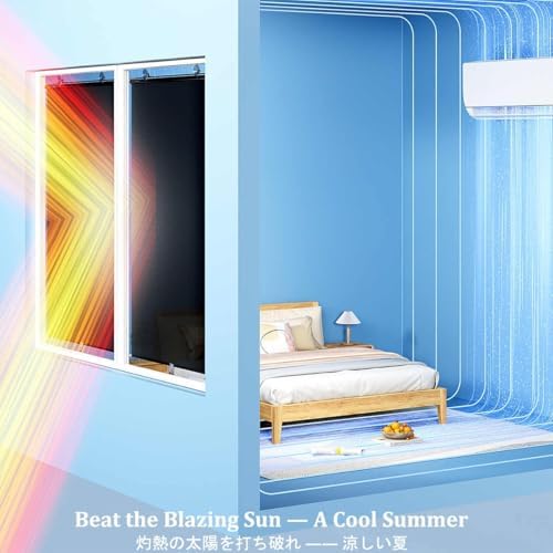 Blackout Roller Window Shades, Cordless Blinds No Tools No Drill Pull Down Window Shades W 12 16 18 24 28 31in, Thermal Insulated Fabric UV for Home, Office, Bedroom(Polka Dots,19" W x 78" H) - Image 2