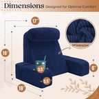 Reading Pillow/Backrest Pillow with Arms, Cup Holder & Phone Pocket - Image 6