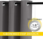 NICETOWN Blackout Sliding Glass Door Curtain 144 inches Long, Grommet Thermal Insulated Light & Heat Blocking Curtain & Drape Window Treatment for French Door, Grey, W80 x L144, 1 Panel - Image 3