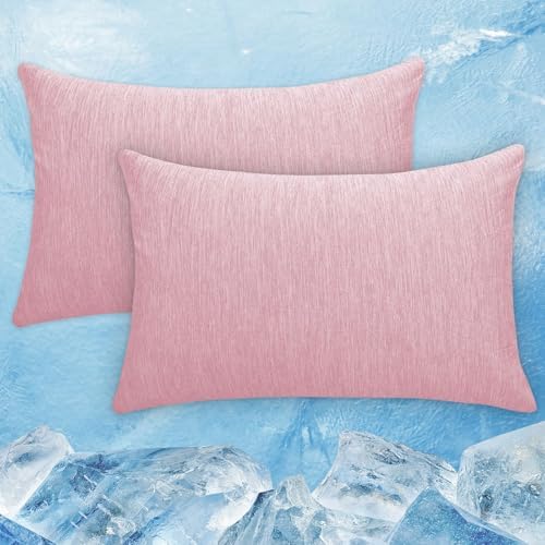 CHOSHOME Cooling Pillow Cases Zipper Pillow Covers Q-Max > 0.45 Zippered Pillowcases for Hot Sleepers, Soft, Breathable, Skin-Friendly, 4 Pack (Queen, 20"x30", Pink) by CHOSHOME