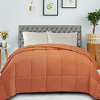 SUPERIOR All Season Down Alternative Comforter, Twin, Dusty Orange - Image 2