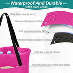 Outdoor Picnic Blanket Water Resistant Party Waterproof Blanket 80"X60" for Outdoorsy People Picnic Items, Neon Pink - Image 4