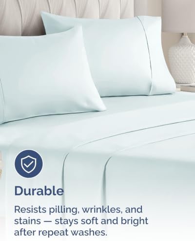 Queen Pillow Cases - 6 Pack Soft Pillowcase Covers - 20" x 30" (Ice Blue) - Image 4