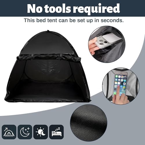 Blackout Bed Tent for Adults - Light-Blocking Privacy Shade for Sleep - Image 2