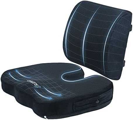 Sleepavo Memory Foam Seat Cushion for Sciatica Tailbone Coccyx Pain Relief by Sleepavo