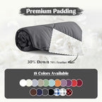 puredown® Soft Feather Down Throw Blanket Lightweight Packable Couch Throw for Indoor and Outdoor Use, Throw 50"X70", Gray, 12oz - Image 3