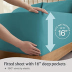 Twin Size Sheets Set, Cooling & Soft Deep Pocket Bed Sheets, 3PC - Image 6