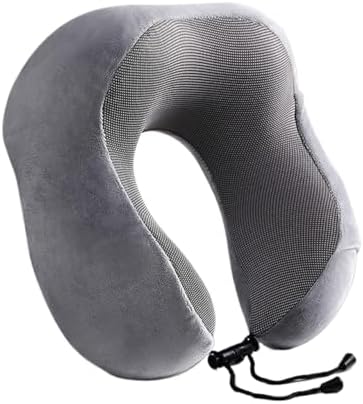 QUQUQ Travel Neck Pillow for Sleeping Memory Foam Travel Neck Pillow Cushion Support for Airplane Sleeping Comfortable(Grey) by Unknown