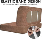 ANARACHON Leather Look RV Dinette Cushion Covers, Stretch Camper Cushion Slipcovers for Travel Trailer Couch RV Booth Seat(2 Backrest Cover & 2 Bench Cover,06 Brown) - Image 7