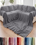 Fleece Blanket Oversized King - Ultra-Soft Warm Flannel Blanket - Dark Grey by CGKUnlimited