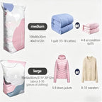 No-Pump Vacuum Storage Bags, Reusable Heavy-Duty Jumbo Vacuum Storage Bags for Bedding, Press & Seal, Vacuum Storage Vubes for Travel Home Organization (2pcs s+2pcs l) - Image 3