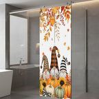 Window Privacy Film Frosted, Thanksgiving Fall Static Cling Door Window Covering, Gnomes Orange Green Pumpkin Leaves UV Blocking Windows Film for Office, Hotel, Bedroom, 29.5 x 78.7 Inches - Image 5