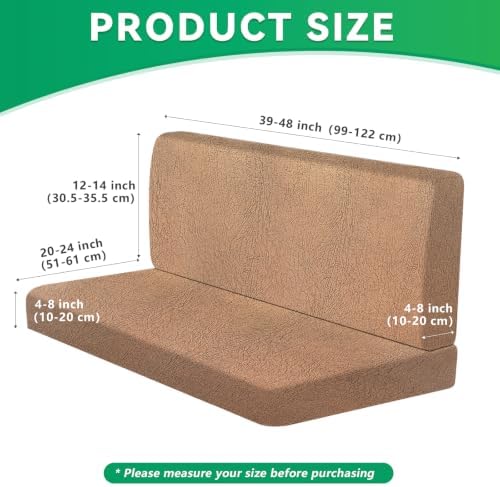 molasofa Leather Like RV Dinette Cushion Covers, RV Booth Seat Cover Stretchable Camper Cushion Couch Covers Washable Slipcovers for Camper Car Bench (2 Bench Cover & 2 Backrest Cover, Brown-256) - Image 4