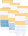 Turkish Beach Towels Set of 6 | Oversized, Quick Dry, Sand Free | 100% Cotton, Large 38x71 Towels for Beach, Pool, Travel | Ultra-Soft, Compact, and Absorbent | Yellow/Turquoise by PADISHAHHOME