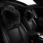 Fluffy Car Headrest Pillow Furry Long Wool Lumbar Auto Head Neck Support Pillow Cushion Natural Luxury Fur Warm Soft Comfort Winter by MLOVESIE